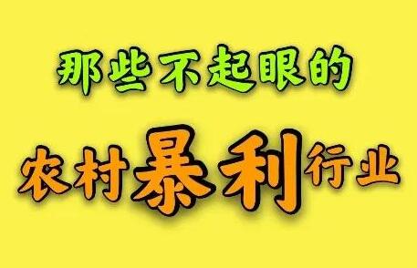 农村适合普通人的暴利行业(几种利润非常高的小项目)