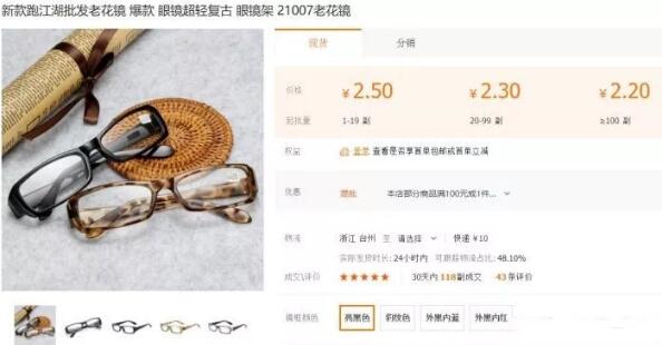 摆摊卖老花镜赚钱，成本3元卖15-20一副（暴利）